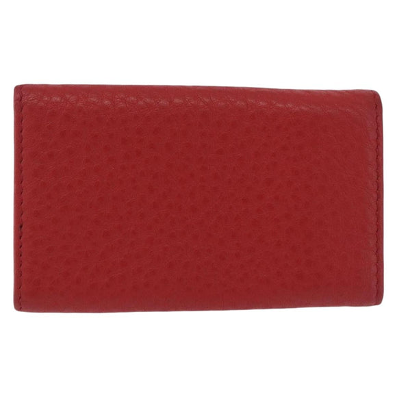 PRADA Key Case Vittero Dino Leather Red Auth 195914A