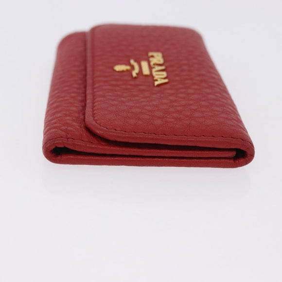 PRADA Key Case Vittero Dino Leather Red Auth 195914A