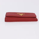 PRADA Key Case Vittero Dino Leather Red Auth 195914A-6
