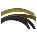 FENDI Bracelet Leather Gray Gold Auth 195915M-12