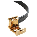 FENDI Bracelet Leather Gray Gold Auth 195915M-14