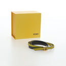 FENDI Bracelet Leather Gray Gold Auth 195915M-19
