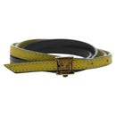FENDI Bracelet Leather Gray Gold Auth 195915M-2