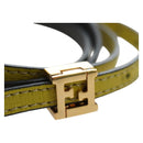 FENDI Bracelet Leather Gray Gold Auth 195915M-6