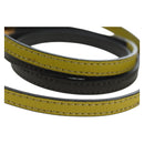 FENDI Bracelet Leather Gray Gold Auth 195915M-8