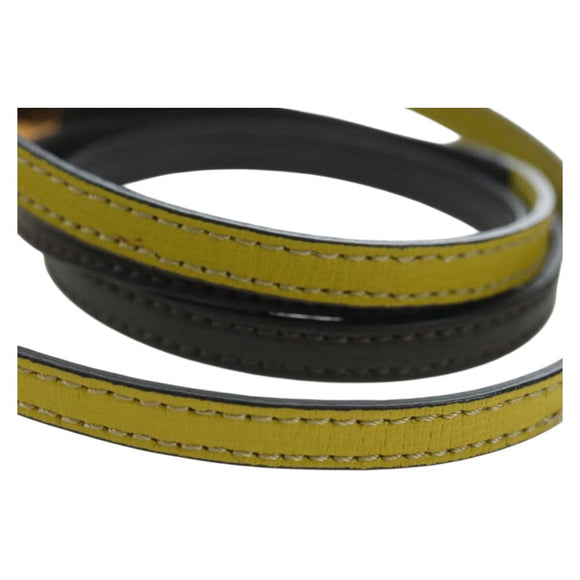 FENDI Bracelet Leather Gray Gold Auth 195915M