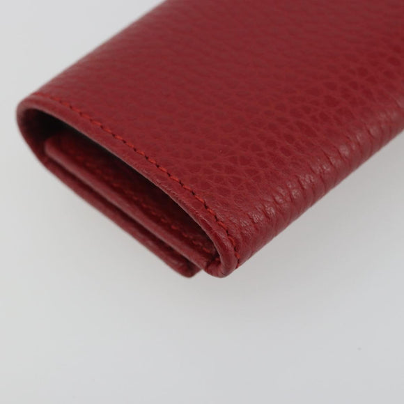GUCCI GG Marmont Key Case Leather Red Gold 456118 Auth 195916M