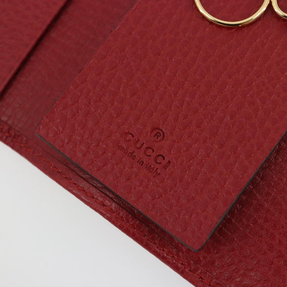 GUCCI GG Marmont Key Case Leather Red Gold 456118 Auth 195916M