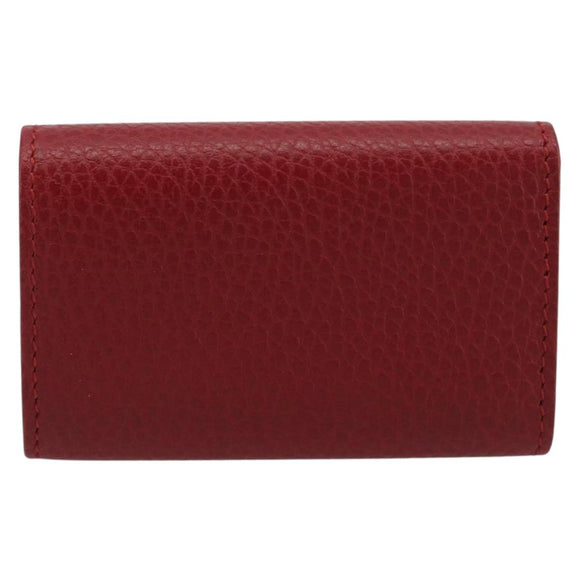 GUCCI GG Marmont Key Case Leather Red Gold 456118 Auth 195916M
