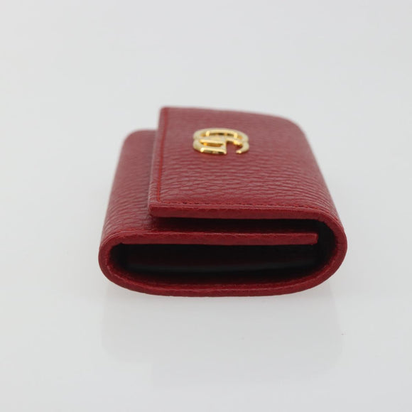 GUCCI GG Marmont Key Case Leather Red Gold 456118 Auth 195916M
