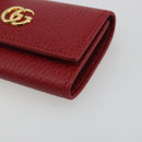 GUCCI GG Marmont Key Case Leather Red Gold 456118 Auth 195916M-8