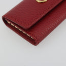 GUCCI GG Marmont Key Case Leather Red Gold 456118 Auth 195916M-9