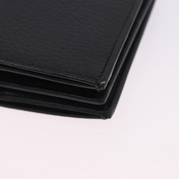 GUCCI GG Marmont Bifold Wallet Leather Black Gold 456126 Auth 195918A