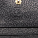 GUCCI GG Marmont Bifold Wallet Leather Black Gold 456126 Auth 195918A-18