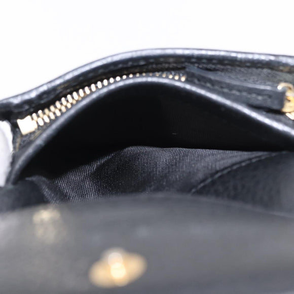 GUCCI GG Marmont Bifold Wallet Leather Black Gold 456126 Auth 195918A