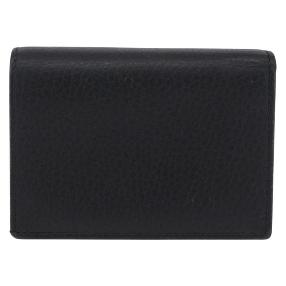 GUCCI GG Marmont Bifold Wallet Leather Black Gold 456126 Auth 195918A