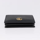 GUCCI GG Marmont Bifold Wallet Leather Black Gold 456126 Auth 195918A-6