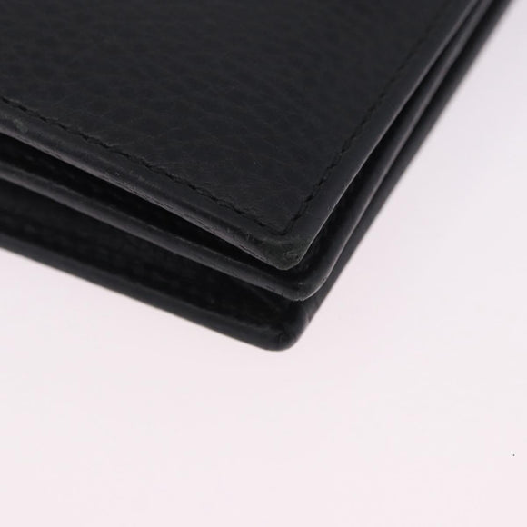 GUCCI GG Marmont Bifold Wallet Leather Black Gold 456126 Auth 195918A