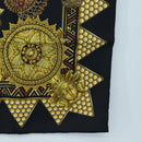HERMES Carre 90 Scarf ”L'OR DES CHEFS” Silk Black Auth 195923M-10