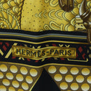HERMES Carre 90 Scarf ”L'OR DES CHEFS” Silk Black Auth 195923M-11
