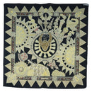 HERMES Carre 90 Scarf ”L'OR DES CHEFS” Silk Black Auth 195923M-14