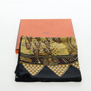 HERMES Carre 90 Scarf ”L'OR DES CHEFS” Silk Black Auth 195923M-16