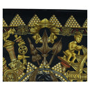 HERMES Carre 90 Scarf ”L'OR DES CHEFS” Silk Black Auth 195923M-3