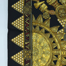 HERMES Carre 90 Scarf ”L'OR DES CHEFS” Silk Black Auth 195923M-5
