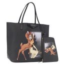 GIVENCHY Bambi Disney Collaboration Tote Bag PVC Black Gold Auth 195925A-1