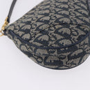 Christian Dior Trotter Canvas Saddle Accessory Pouch Navy Gold Auth 195928V-14