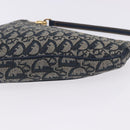 Christian Dior Trotter Canvas Saddle Accessory Pouch Navy Gold Auth 195928V-15