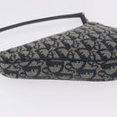 Christian Dior Trotter Canvas Saddle Accessory Pouch Navy Gold Auth 195928V-16