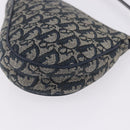 Christian Dior Trotter Canvas Saddle Accessory Pouch Navy Gold Auth 195928V-17