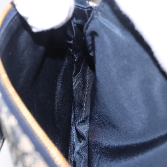 Christian Dior Trotter Canvas Saddle Accessory Pouch Navy Gold Auth 195928V