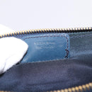 Christian Dior Trotter Canvas Saddle Accessory Pouch Navy Gold Auth 195928V-11