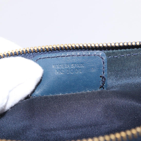 Christian Dior Trotter Canvas Saddle Accessory Pouch Navy Gold Auth 195928V