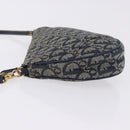 Christian Dior Trotter Canvas Saddle Accessory Pouch Navy Gold Auth 195928V-4