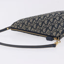 Christian Dior Trotter Canvas Saddle Accessory Pouch Navy Gold Auth 195928V-6