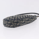 Christian Dior Trotter Canvas Saddle Accessory Pouch Navy Gold Auth 195928V-5