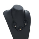 HERMES Necklace Leather Black Auth 195933V-15