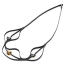 HERMES Necklace Leather Black Auth 195933V-2