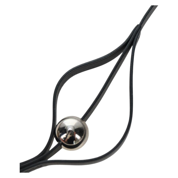 HERMES Necklace Leather Black Auth 195933V