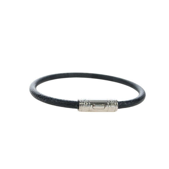 LOUIS VUITTON Damier Graphite Bra Rubbed Keep It Bracelet M6609E LV Auth 195934V