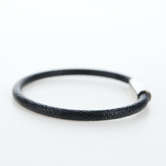 LOUIS VUITTON Damier Graphite Bra Rubbed Keep It Bracelet M6609E LV Auth 195934V