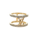 LOUIS VUITTON LV Iconic Strass Ring metal Gold Tone M1463M LV Auth 195935M-1