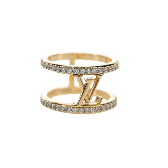 LOUIS VUITTON LV Iconic Strass Ring metal Gold Tone M1463M LV Auth 195935M