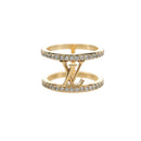 LOUIS VUITTON LV Iconic Strass Ring metal Gold Tone M1463M LV Auth 195935M-2