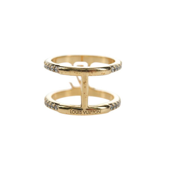LOUIS VUITTON LV Iconic Strass Ring metal Gold Tone M1463M LV Auth 195935M