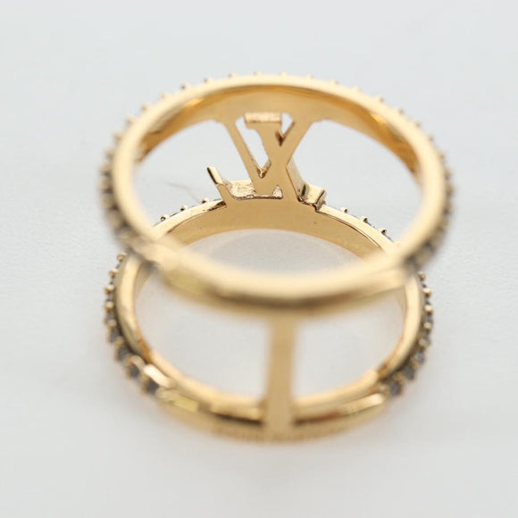 LOUIS VUITTON LV Iconic Strass Ring metal Gold Tone M1463M LV Auth 195935M