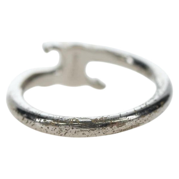 CELINE Trion Asymmetric Ring metal Silver #10(JP Size) Auth 195936M